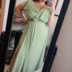 Sage green bridesmaid dress